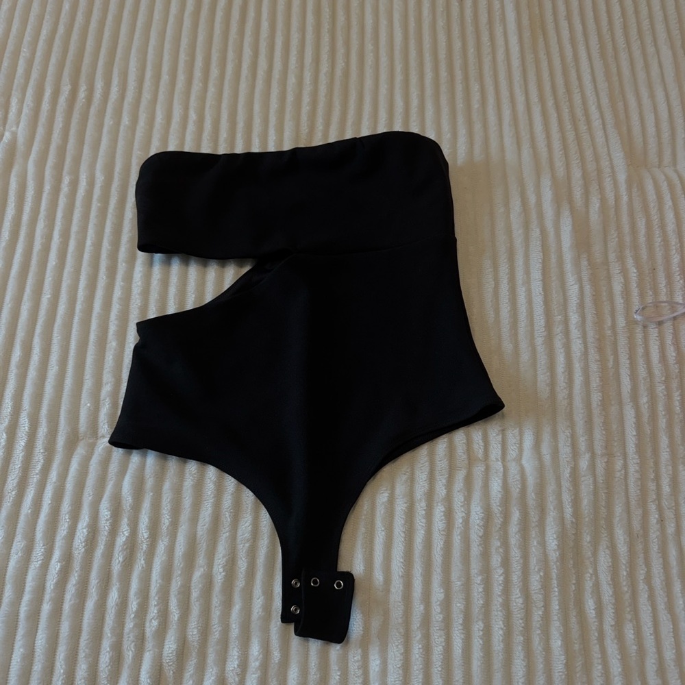Black Asymmetrical Bodysuit